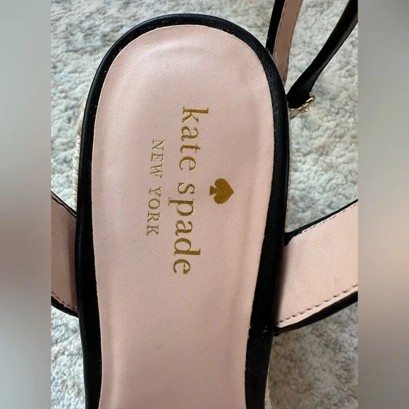 💕 Kate Spade 💕 Maldives Black Leather Wedges - Picture 7 of 10
